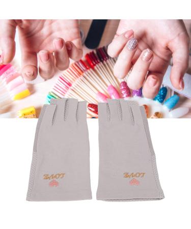 Anti UV Gloves for Gel Nail Lamp Manicure Gloves UV Protection Stretchy Breathable Fingerless Fiber Cotton Nail Lamp Gloves for Home Salon(Gray) - Buy Online on SooperMarket.com