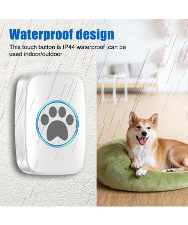 Wireless Touch Cat & Dog Bell Buzzer - Waterproof Intelligent LED Doorbell with 300m Range 60 Ringtones & Adjustable Volume - Buy Online on SooperMarket.com