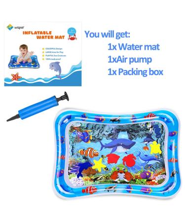 Tummy Time Water Mat for Babies | Inflatable Play Mat for Newborns | Early Activity Center for 3-9 Months | Shark Design - Buy Online on SooperMarket.com