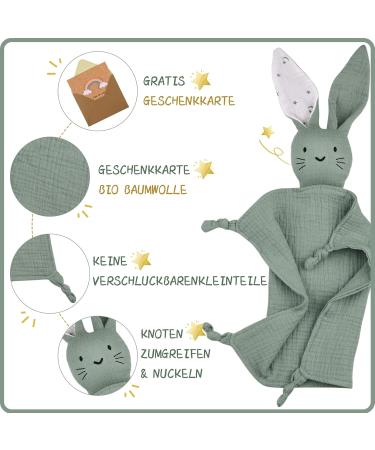 Laferka Baby Gift Set for Boys & Girls - Newborn 100% Cotton Cuddling Cloth Bibs Bite Ring & Wooden Shield - Perfect Birth Gift - Buy Online on SooperMarket.com