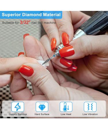 Anrui Nail Miller Attachments - 3 Diamond Hard Metal Bits 3/32 | Nail Preparation & Dead Skin Removal Tools - Buy Online on SooperMarket.com