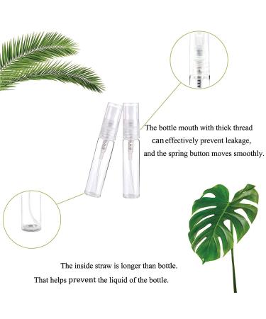 105PCS Mini Spray Bottles - 5ML Clear Glass Perfume Containers for Fragrance, Cosmetics, Essential Oils - Refillable, Fine Mist Atomizer for Travel - Empty Sample Spray Bottles for Cleaning - Buy Online on SooperMarket.com