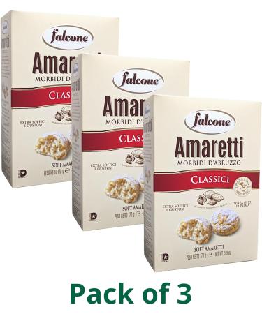 Falcone Soft Almond Amaretti 170g Pack of 3 Amaretti Mandorle Morbidi with Italia Solutions Kitchen Conversion Card - Buy Online on SooperMarket.com