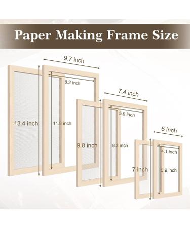 Caydo Paper Making Frame Kit - 3 Pieces Papermaking Mould and Deckle Set for Kids and Adults - Includes Mesh, Absorbent Paper, and Sponge - Various Sizes (5x7, 7.5x9.8, 9.8x13 Inches) - Buy Online on SooperMarket.com