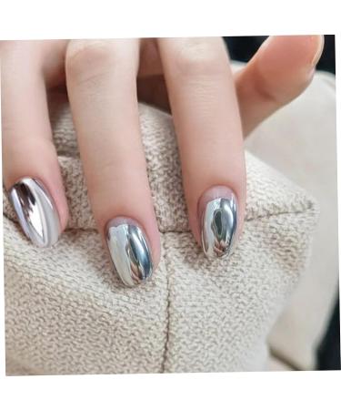 2PCS Chrome Nail Polish Metallic Painting Gel for Nails 3D Mirror Chrome Nail Polish 10g High Glossy Reflective Gel Polish Soak Off Silver Nail Polish - Buy Online on SooperMarket.com