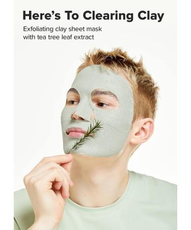 I DEW CARE Clay Sheet Mask - 4 Pack | Daily Exfoliate, Decongest, Minimize Pores, & Soothe | Infused with 3-Clay Complex, Tea Tree & Centella Asiatica - Buy Online on SooperMarket.com