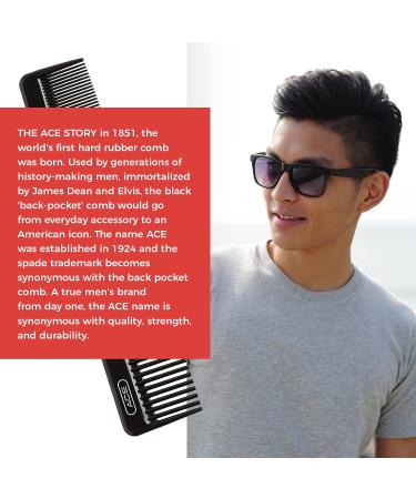 Ace Hair Dressing Comb 7.5 Inch Black - Fine Teeth for Thin to Medium Hair - Buy Online on SooperMarket.com