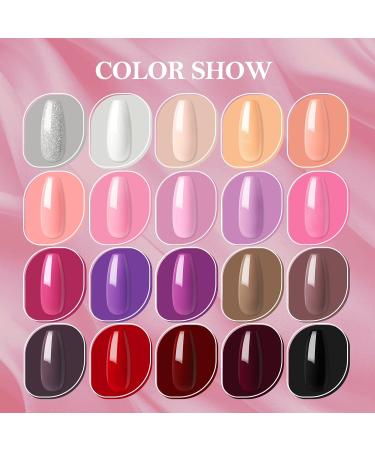 PEACECOLOR Gel Nail Kit with 36W Lamp - 20 Color Starter Set with Glossy & Matte Top Coats - Manicure Tools for DIY at Home - Buy Online on SooperMarket.com