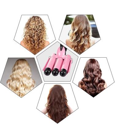 Coidak 3 Barrel Curling Iron Adjustable 25mm Waver for Long/Short Hair - Pink - Buy Online on SooperMarket.com