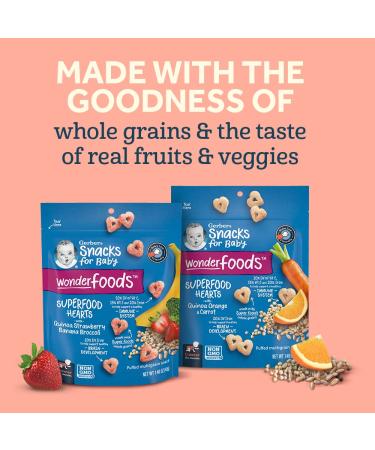 Gerber Baby Food Crawler Superfood Hearts Quinoa Strawberry Banana & Broccoli 1.48oz (Pack of 4) - Buy Online on SooperMarket.com