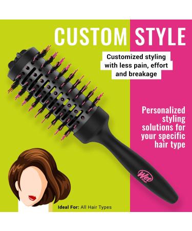 Wet Brush Custom Style Round Brush - Perfect Blow Out for All Hair Types - Less Pain, Effort & Breakage - 3-In-One Barrel- Black - 1 Count - Buy Online on SooperMarket.com