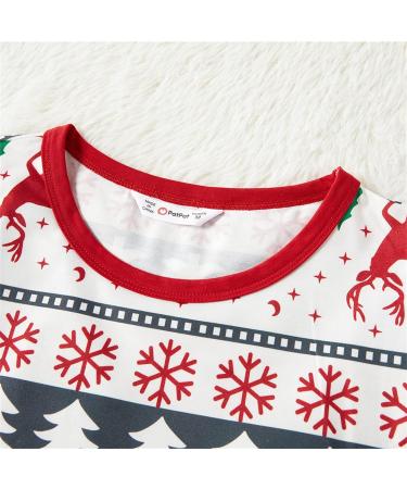 PatPat Family Christmas PJs Matching Sets - Reindeer & Snowflake Patterned Sleepwear for Couples and Kids (Kids 6-7 Years, Elks White) - Buy Online on SooperMarket.com