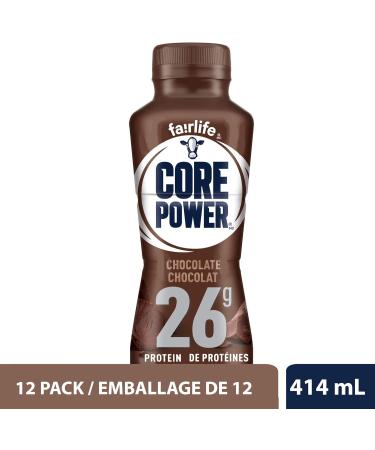 Core Power Protein Drink Chocolate 414mL Bottles Pack of 12 Natural Chocolate - Buy Online on SooperMarket.com