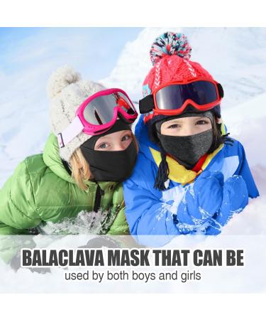 Shop Hegcoiie Kids Storm Hood & Winter Balaclava Mask - Windproof Ski Mask for Girls - Ideal for Outdoor Sports & Cycling - Black & Dark Gray - Buy Online on SooperMarket.com