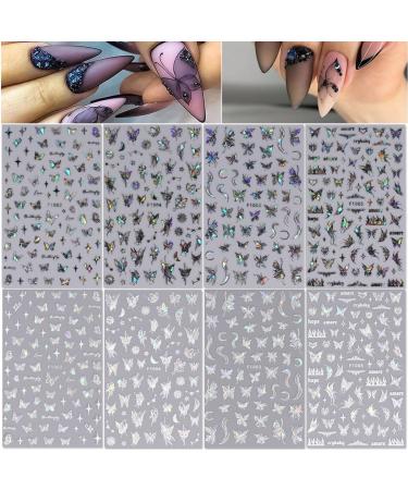 Buy BSBTBZ Butterfly 3D Self-Adhesive Nail Art Stickers | Shiny Glitter Decals for Women & Girls | Waterproof Glossy Finish | Perfect for Home & Salon Use - International Shipping Available - Buy Online on SooperMarket.com