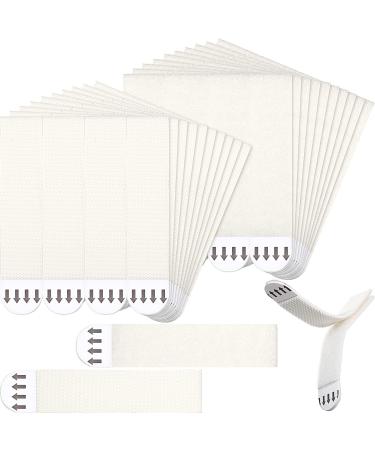 40 Pairs (80 Strips) Picture Hanging Strips Heavy Duty Strips Removable Hook and Loop Tape Frame Hanging Strips for Christmas Party Decorations (White  Large) Large White