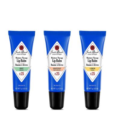 Jack Black Moisture Therapy Lip Balm SPF 25 7 g Mint Grapefruit Lemon (Pack of 3)