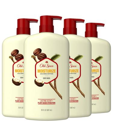 Old Spice Men's Body Wash Moisturize with Shea Butter 30 oz (Pack of 4) Shea Butter Body Wash 30 fl oz (Pack of 4)