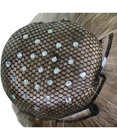 Elegant Crystal Black Hair Net with Rhinestones | International Shipping Available - Buy Online on SooperMarket.com