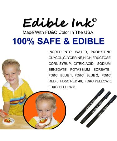 Food Coloring Pens 3PCS Black Edible Marker Gourmet Writers for Fondant Cakes & Cookies - Dual Tips Fine & Thick Tip - Buy Online on SooperMarket.com
