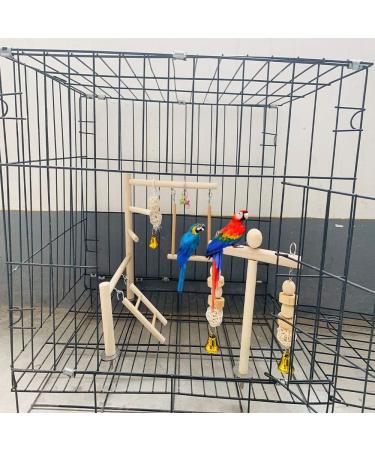 PINVNBY Bird Playground Parrot Play Gym Parakeet Cage Play Stand Wooden Perches Playpen Ladders Conure Chewing Climbing Swing Toy Birdcage Accessories for Small Cockatoo Cockatiel Lovebirds Budgie - Buy Online on SooperMarket.com