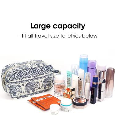 Women's Travel Toiletry Wash Bag | Dopp Kit Makeup Organizer for Cosmetics | Elephant Print - Buy Online on SooperMarket.com