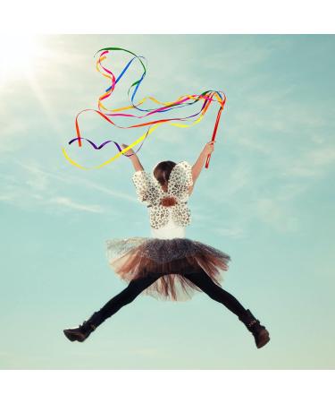 Niuhong 4 Pcs Rainbow Dance Tapes & Skill Baton Rods - Colorful Streamers for Kids & Art Dances - Buy Online on SooperMarket.com