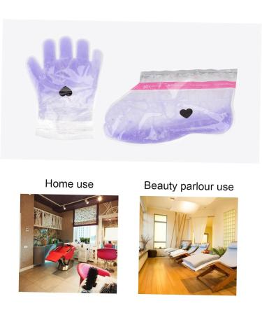 Mikinona 2 Pairs Wax Gloves Wax Cover Kit Paraffin Wax Feet Film Wax Hand Cover Hand Moisturizing Kit Beauty Hand Wax Cover Close Friends Set of Feet Spa Purple Non-woven Fabric - Buy Online on SooperMarket.com