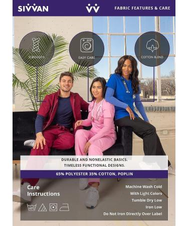 Sivvan Women's Scrub Set - Mock Wrap & Cargo Pants, Medium Royal Blue - Buy Online on SooperMarket.com