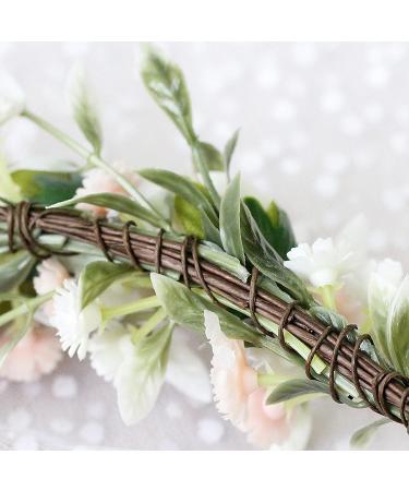Hjhiwe Adjustable White Rose Bridal Crown - Boho Floral Headdress for Weddings & Photography - Rustic Beige Headband for Brides & Girls - Buy Online on SooperMarket.com