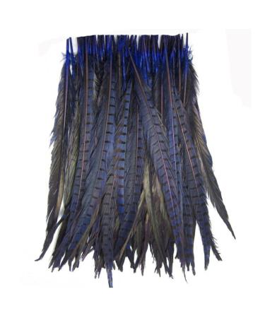KOLIGHT Set of 10pcs Natural Dyed Pheasant Tails Feathers 12-14 Inch DIY Decoration (Blue)