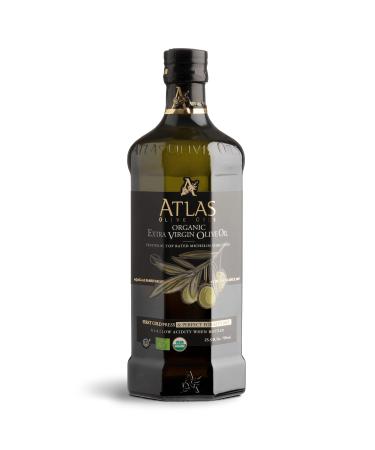 Atlas 750 mL Organic Cold Press Extra Virgin Olive Oil with Polyphenol Rich from Morocco | Newly Harvested Unprocessed from One Single Family Farm | Moroccan EVOO Trusted by Michelin Star Chefs 25.5 Fl Oz (Pack of 1) Cold