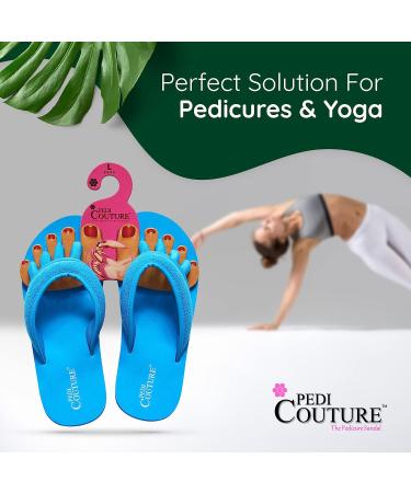 Pedi Couture Women's Pedicure Sandals - Turquoise Toe Separator Slippers - Buy Online on SooperMarket.com