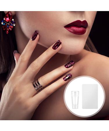 Auidy 6txd Double-End Silicone Nail Art Stamper & Scraper | DIY Manicure Tools for Stamping & French Nails | 5x2.5cm Nail Transfer Stamp - Buy Online on SooperMarket.com