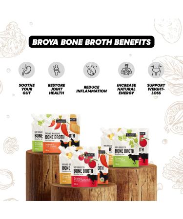 Broya Bone Broth Variety Pack - Grass-Fed Beef Bone Broth & Organic Chicken Bone Broth - Keto and Paleo Friendly Gluten-Free Ready to Sip or Cook - 500 ml (8 Pack) Variety 500 ml (Pack of 8) - Buy Online on SooperMarket.com