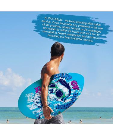 TCXDG Skipper Skimboard 35&41 Inch Wooden Beginners Skim Board - Easy Grip Sand Board for Beach - Blue Skeleton Design - Buy Online on SooperMarket.com