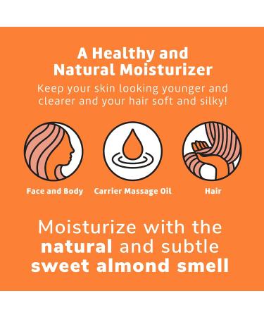 De La Cruz Sweet Almond Oil - 2 fl oz (Pack of 2) - Expeller Pressed for Skin and Hair - Buy Online on SooperMarket.com