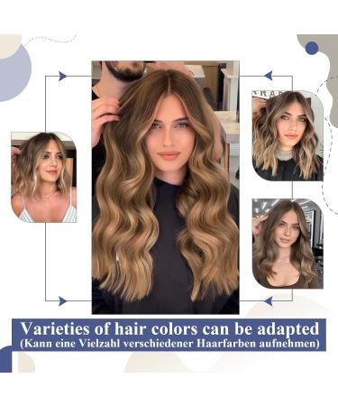 LAAVOO Tape In Hair Extensions - Real Hair Balayage Ombre (50g 35cm #8/16/8) - 20 Pcs Remy Quality - Light Brown to Golden Blonde - Buy Online on SooperMarket.com