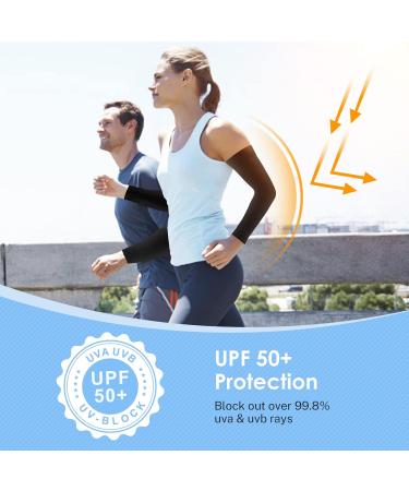 Feugoant Compression Arm Cups for Men & Women - UV Protection Cooling Sports Sleeves (4 Pairs) - Black White Gray Orange - Laundry Bag Included - Buy Online on SooperMarket.com