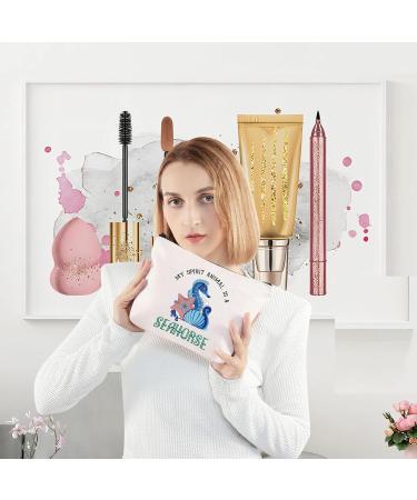 LEVLO Funny Seahorse Cosmetic Bag - Perfect Gift for Seahorse Lovers & Spirit Enthusiasts | International Shipping - Buy Online on SooperMarket.com