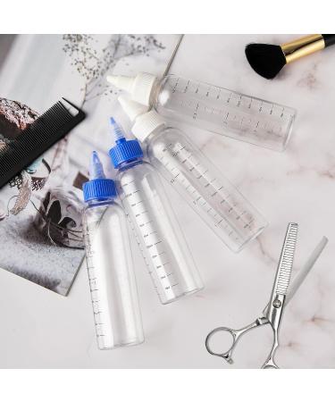 ASTER 4Pcs Oil Applicator Bottle for Hair Squeeze 4 OZ Empty Plastic Bottles Applicator with Twist Top Cap Clear Plastic Refillable Bottle PET Open/Close Nozzle - Multi Purpose(White Blue) - Buy Online on SooperMarket.com