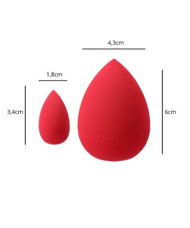 T4B KASH KI Red Teardrop-Shaped 2-Piece Makeup Sponge Set - Latex-Free Standard & Mini for Perfect Concealer Application | International Shipping Available - Buy Online on SooperMarket.com