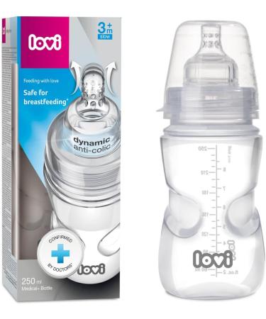 LOVI Anti-Colic Baby Feeding Bottle with Dynamic Teat | 250 ml | Super Air Vent System | Protects The Sucking Reflex | Medically Tested - Buy Online on SooperMarket.com