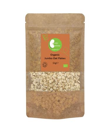 Organic Jumbo Oat Flakes (Porridge) - Certified Organic - by Busy Beans Organic (1kg)