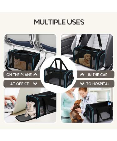Zbrivier Soft Cat & Dog Carrier - Airline Approved, TSA Approved, Locking Zipper - Medium Black - Buy Online on SooperMarket.com