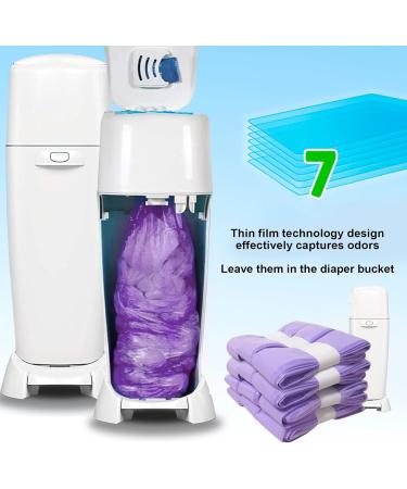 Refilling Foil Refill Packs - 10 Pack Anti-Odor Diaper Pail Cassettes | 4.5m Compatible Refill Film (Purple) - Buy Online on SooperMarket.com
