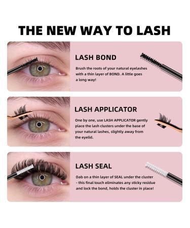 DIY Eyelash Extension Kit - 144 Thin Band Cluster Lashes + 72 3D Multiple Layers Clusters - 10-16mm Wispy Lash Cluster - Buy Online on SooperMarket.com