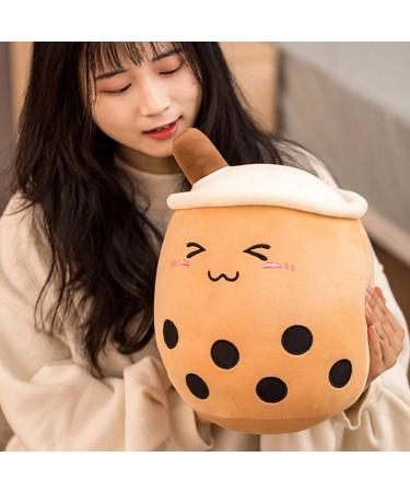 Kekeso Boba Plush Pillow - 50cm Brown Small Eyes Stuffed Toy, Bubble Tea Hugging Cushion - Buy Online on SooperMarket.com