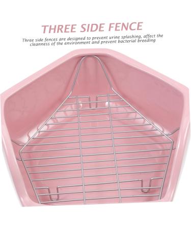 CORHAD Rabbit Toilet Pet Toilet Supply Triangle Potty Trainer Pet Training Toilet Pet Potty Ceramics Pink 30X26X12.5cm Pink - Buy Online on SooperMarket.com
