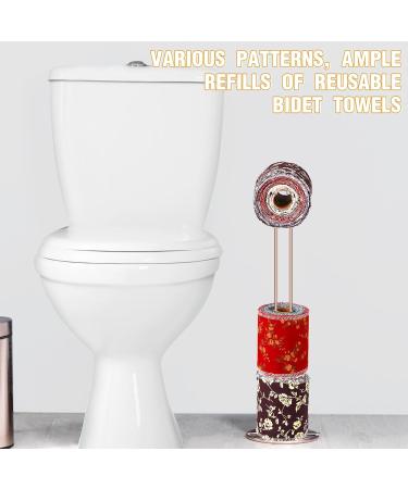 Vitalcozy 50pcs Reusable Toilet Towels - Washable Cotton Bidet & Kitchen Paperless Roll Absorbent Retro Flower Design - Buy Online on SooperMarket.com